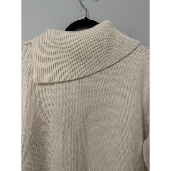 WE-AR4 The Asymmetrical Turtleneck Women’s Medium Beige Wool Sweater - Picture 10 of 17